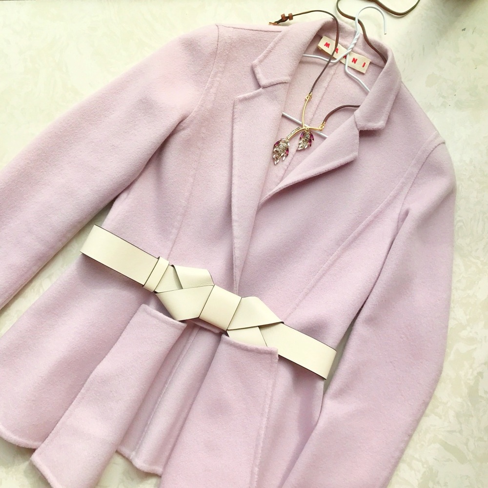 Marni Lilac Light purple peplum 100% cashmere blazer double collared. Size 38